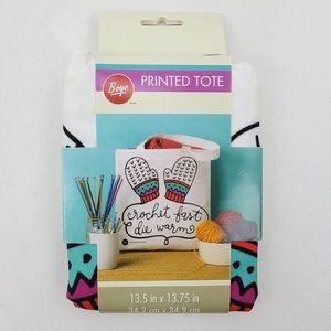 Boye Printed Shoulder Bag Crafting Tote 13.5" x 13.75" Crochet Fast Die Warm